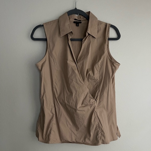 Talbots Tops - Talbots stretch collared sleeveless wrap shirt